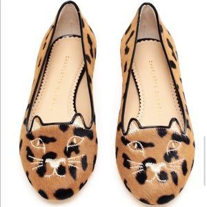 Charlotte Olympia cat leopard slippers